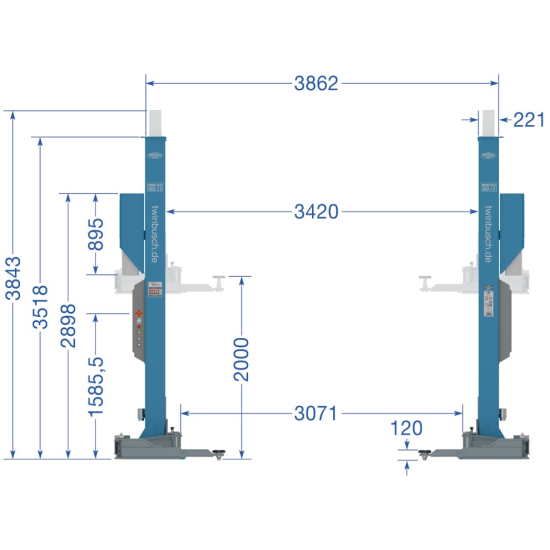 Podnośnik 2-kolumnowy Twin Busch TW280W-400